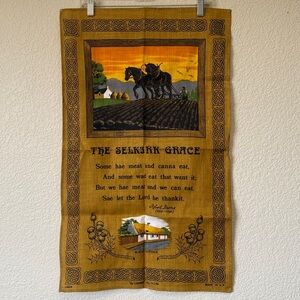 Tea Towel, Vintage Linen Robert Burns 
The Selkirk Grace